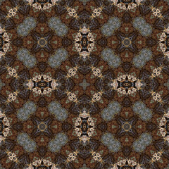 Seamless abstract pattern. Symmetrical texture. Kaleidoscope