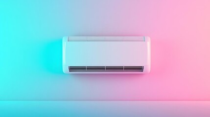 Modern air conditioning unit on a vibrant background for cool air home comfort.
