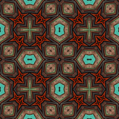 Seamless abstract pattern. Symmetrical texture. Kaleidoscope