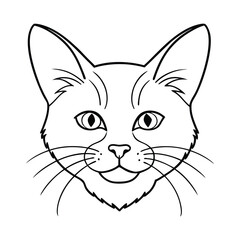 Obraz premium vector illustration hade line of a cat