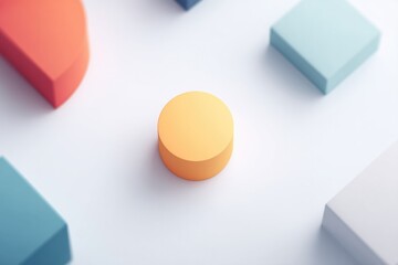 photo showcasing random geometric shapes against clear white background