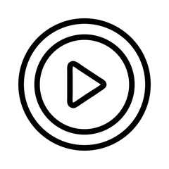 Play Button Inside Circle Icon Design