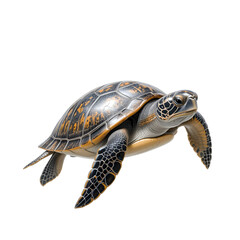 Obraz premium Sea Turtle Hawksbill Reptile Tortoise Animal Wildlife Marine Tropical Ocean Underwater Swim Nature Aquatic Transparent Background