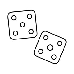 dice icon, dice line art - simple line art of dice, perfect for dice logos and icons