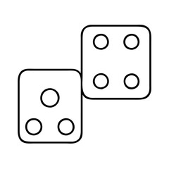 dice icon, dice line art - simple line art of dice, perfect for dice logos and icons