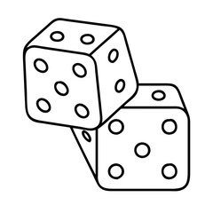 dice icon, dice line art - simple line art of dice, perfect for dice logos and icons