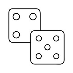 dice icon, dice line art - simple line art of dice, perfect for dice logos and icons