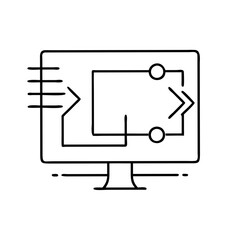 Fototapeta premium digital overlay icon, digital overlay line art - simple line art of digital overlay, perfect for digital overlay logos and icons