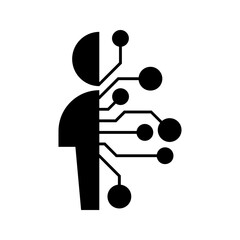 humans and artificial intelligence icon