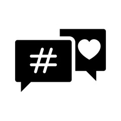 chat, love, hashtag vector icons for social media and websites