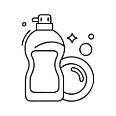 dish soap icon, dish soap line art - simple line art of dish soap, perfect for dish soap logos and icons