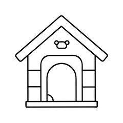 dog kennel icon, dog kennel line art - simple line art of dog kennel, perfect for dog kennel logos and icons