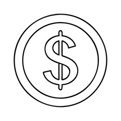 dollar sign icon, dollar sign line art - simple line art of dollar sign, perfect for dollar sign logos and icons