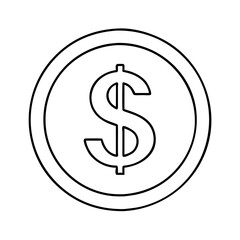 dollar sign icon, dollar sign line art - simple line art of dollar sign, perfect for dollar sign logos and icons