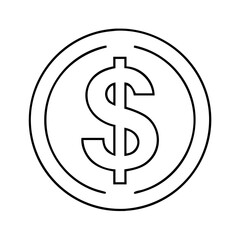 dollar sign icon, dollar sign line art - simple line art of dollar sign, perfect for dollar sign logos and icons