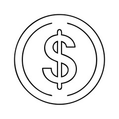 dollar sign icon, dollar sign line art - simple line art of dollar sign, perfect for dollar sign logos and icons