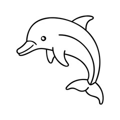 dolphin icon, dolphin line art - simple line art of dolphin, perfect for dolphin logos and icons