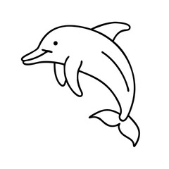 dolphin icon, dolphin line art - simple line art of dolphin, perfect for dolphin logos and icons