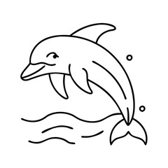Obraz premium dolphin icon, dolphin line art - simple line art of dolphin, perfect for dolphin logos and icons