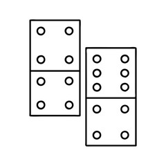 dominoes icon, dominoes line art - simple line art of dominoes, perfect for dominoes logos and icons