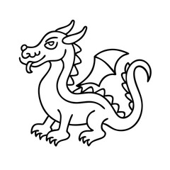 dragon icon, dragon line art - simple line art of dragon, perfect for dragon logos and icons