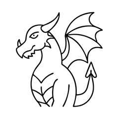 dragon icon, dragon line art - simple line art of dragon, perfect for dragon logos and icons