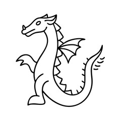 Obraz premium dragon icon, dragon line art - simple line art of dragon, perfect for dragon logos and icons