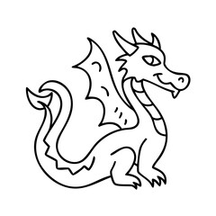 dragon icon, dragon line art - simple line art of dragon, perfect for dragon logos and icons
