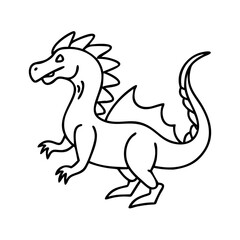 dragon icon, dragon line art - simple line art of dragon, perfect for dragon logos and icons