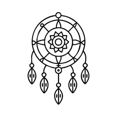 dreamcatcher icon, dreamcatcher line art - simple line art of dreamcatcher, perfect for dreamcatcher logos and icons