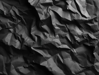 A dramatic close-up reveals the intricate details of crumpled paper, with shadows that play across the folds creating a compelling textural study. 