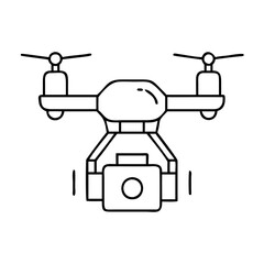 drone icon, drone line art - simple line art of drone, perfect for drone logos and icons