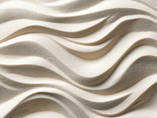 Abstract close-up of a creamy, off-white substance forming elegant, undulating waves. The texture is smooth with subtle variations in tone.