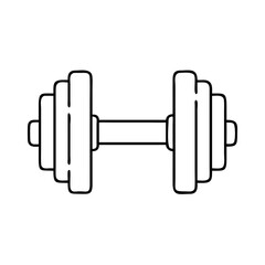 dumbbell icon, dumbbell line art - simple line art of dumbbell, perfect for dumbbell logos and icons