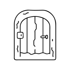 dungeon door icon, dungeon door line art - simple line art of dungeon door, perfect for dungeon door logos and icons