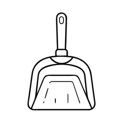 Fototapeta premium dust pan icon, dust pan line art - simple line art of dust pan, perfect for dust pan logos and icons