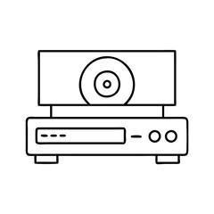 dvd player icon, dvd player line art - simple line art of dvd player, perfect for dvd player logos and icons