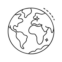 earth icon, earth line art - simple line art of earth, perfect for earth logos and icons