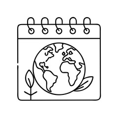 earth day icon, earth day line art - simple line art of earth day, perfect for earth day logos and icons