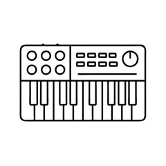 edm synthesizer icon, edm synthesizer line art - simple line art of edm synthesizer, perfect for edm synthesizer logos and icons