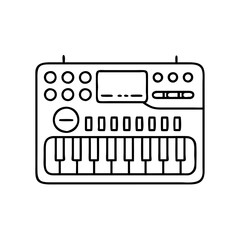 edm synthesizer icon, edm synthesizer line art - simple line art of edm synthesizer, perfect for edm synthesizer logos and icons