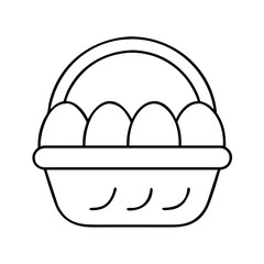 egg basket icon, egg basket line art - simple line art of egg basket, perfect for egg basket logos and icons