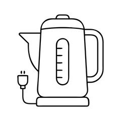 electric kettle icon, electric kettle line art - simple line art of electric kettle, perfect for electric kettle logos and icons
