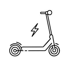 electric scooter icon, electric scooter line art - simple line art of electric scooter, perfect for electric scooter logos and icons