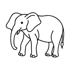 elephant icon, elephant line art - simple line art of elephant, perfect for elephant logos and icons