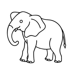 elephant icon, elephant line art - simple line art of elephant, perfect for elephant logos and icons