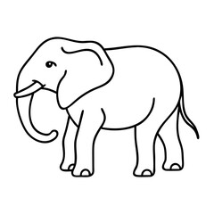elephant icon, elephant line art - simple line art of elephant, perfect for elephant logos and icons
