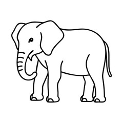 elephant icon, elephant line art - simple line art of elephant, perfect for elephant logos and icons