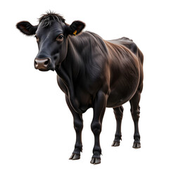 Black Cow Transparent Background Isolated Domestic Animal Angus Cattle Livestock Farming Beef Dairy Milk Meat Agriculture