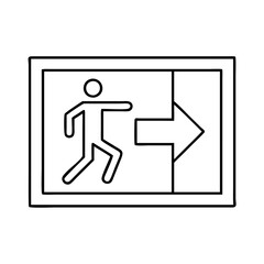 emergency exit icon, emergency exit line art - simple line art of emergency exit, perfect for emergency exit logos and icons